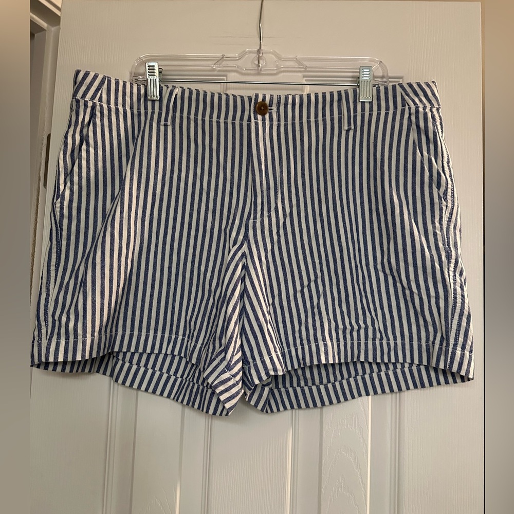 Chambray stripe shorts
